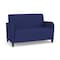 Lesro Siena Lounge Reception Loveseat, Black, OH Cobalt Upholstery SN1501 - alternate 1
